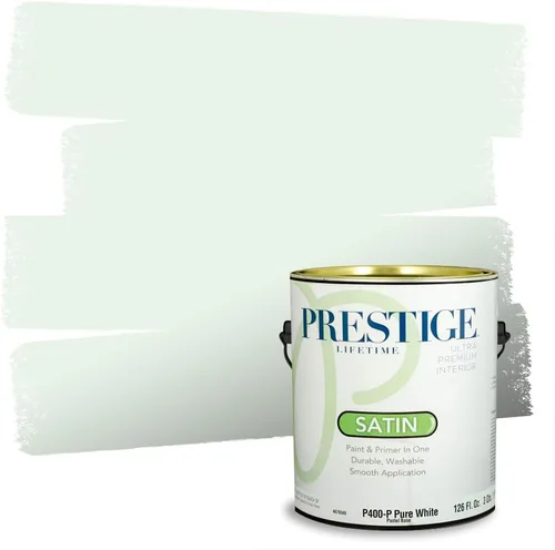 Vista 71 de PRESTIGE Pintura exterior e imprimación en uno, aloe, plano, 1 galón