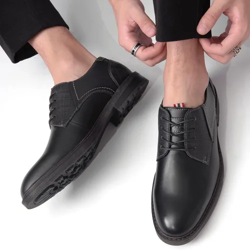 Vista 6 de Mens Oxford Dress Shoes Genuine Leather Casual Fashion Business Work Shoe for Men