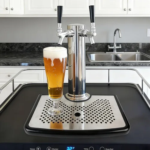 Vista 7 de CHILDHOOD Bandeja de goteo de cerveza Kegerator de acero inoxidable para torre de grifo universal