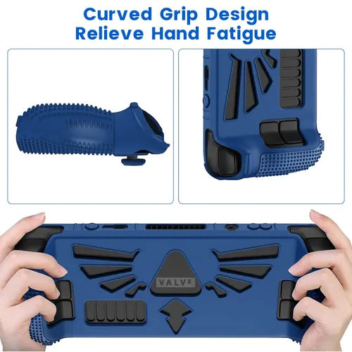 Vista 4 de Case for Valve Steam Deck 2022, Support Standing, Silicone Protector, Protective Cover with 4 Rocker Caps