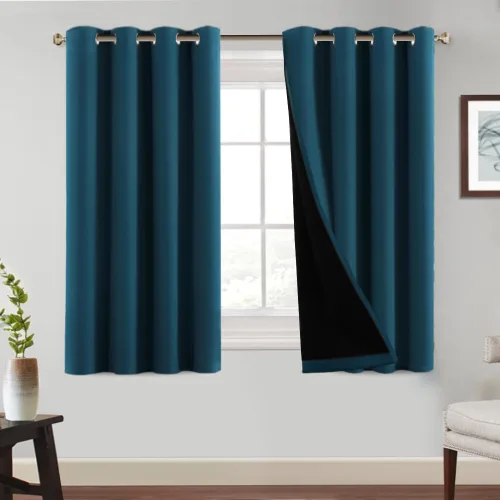 Vista 27 de PrinceDeco Cortinas 100% opacas de 54 pulgadas de largo, completamente opacas, tratamiento de ventanas, cortinas forradas con aislamiento térmico
