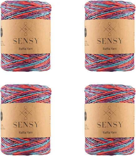 Vista 19 de Sensy Premium - Hilo de rafia multicolor (185 yardas, 100% papel, 400)