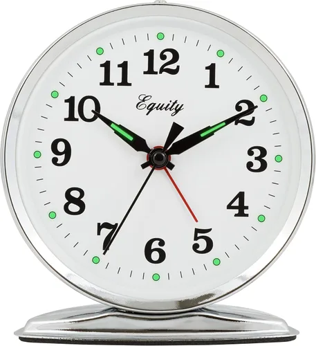 Vista 2 de La Crosse Technology 24014, reloj despertador a cuerda, campana fuerte, cromado, Cromo, Plateado, 1