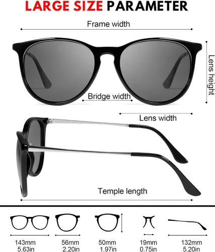Vista 4 de TJUTR Gafas de sol fotocrómicas de gran tamaño para mujer con lente polarizada para exteriores, protección UV que reducen la fatiga al conducir