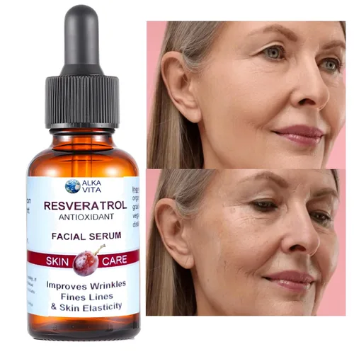Vista 5 de El factor antioxidante antienvejecimiento del suero de la piel del resveratrol mejora las líneas finas arrugas y elasticidad de la piel Grado
