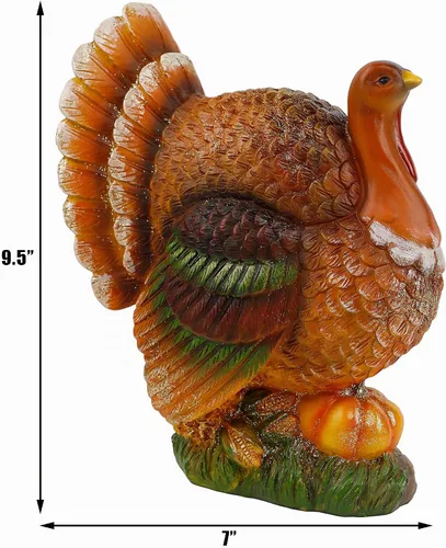 Vista 3 de winemana - Decoraciones de mesa de pavo de resina para Acción de Gracias, 9.5 pulgadas