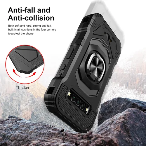 Vista 4 de SOGA Funda compatible con Kyocera DuraForce Pro 3 con protector de pantalla de vidrio templado [grado militar] anillo de montaje en automóvil