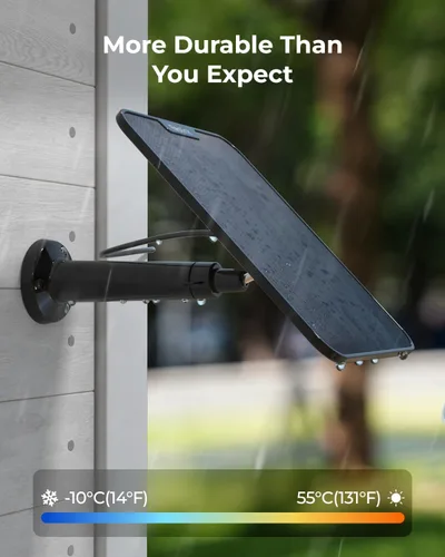 Vista 5 de Reolink Panel solar de 6 W, fuente de alimentación solar sin parar para todas las cámaras de batería inalámbricas al aire libre, compatible