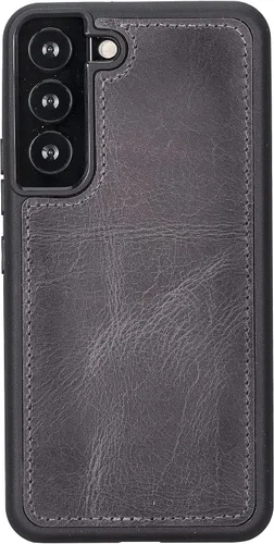 Vista 5 de Bayelon Funda compatible con Galaxy S22, cartera de cuero de grano completo para teléfono, funda desmontable con soporte, funda magnética abatible