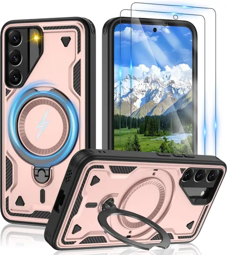 Vista 94 de Gritup fro Funda para Google Pixel 9A, funda protectora magnética de grado militar compatible con Mag-Safe, 2 protectores de pantalla HD, soporte