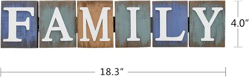 Vista 6 de Aecipl Letrero de madera para el hogar, letras decorativas rústicas independientes, centro de mesa, plegable, decoración de granja de madera