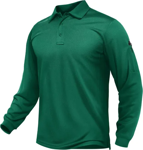 Vista 29 de TACVASEN - Camisas polo de manga larga para hombre de secado rápido, tácticas, para golf, con cuello, ligeras, transpirables, que absorben