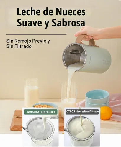 Vista 6 de Mokkom - Máquina para hacer leche de nuez 8 en 1, licuadora de encimera autolimpiable de 20 onzas Verde
