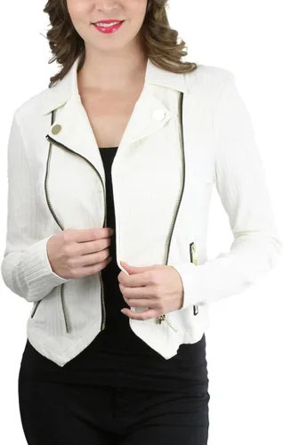 Vista 17 de ToBeInStyle Blazers de manga larga con cremallera y botones para mujer