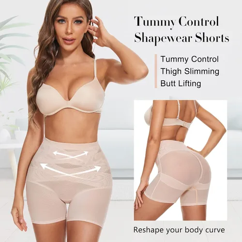 Vista 2 de YADIFEN Faja moldeadora para mujer, con control de abdomen, pantalones cortos moldeadores para debajo del vestido, adelgazantes de muslos, cintura