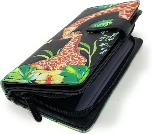 Vista 4 de Shag Wear Giraffe Tower - Cartera grande para mujer de 7", Negro -, Moderno