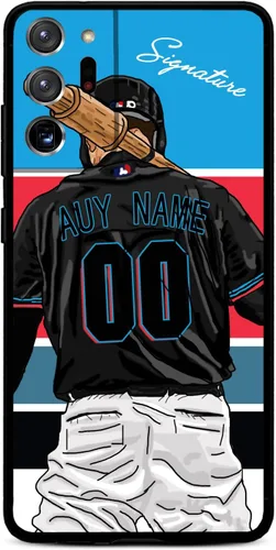 Vista 23 de Funda de béisbol personalizada con nombre y número para Samsung Galaxy Note 20/20 Ultra 10 Pro Note 9 8, silicona líquida con protección de cámara
