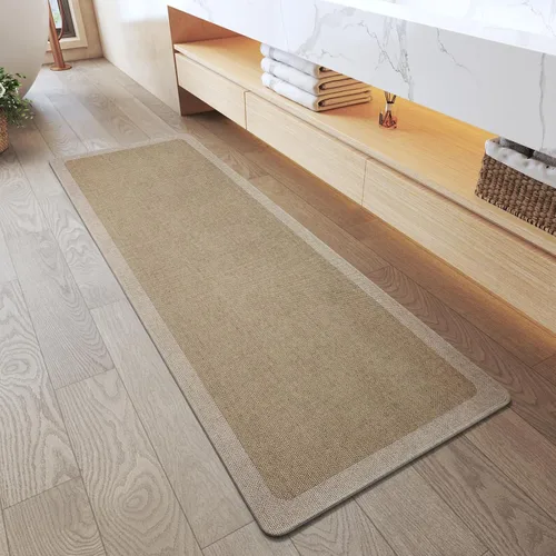 Vista 22 de YDKGL Alfombra de baño Half Circle, alfombras de baño finas antideslizantes A- Marrón a