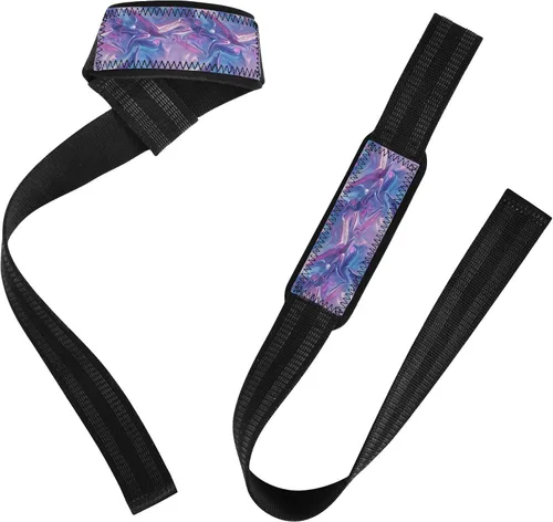 Vista 2 de Blue-purple Gradient Weight Lifting Straps 26" Neoprene Padded Working Out Gym Accessories for Workout, Gym, Powerlifting, Bodybuilding