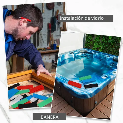 Vista 5 de Konohan 300 piezas de calzas planas de plástico estructurales para nivelación, 3/64, 5/64, 1/8, 5/32, 3/16, 1/4, verde, negro, blanco, gris, azul