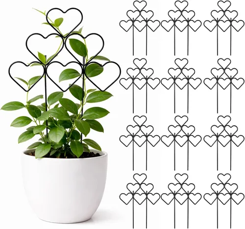 Vista 11 de ZOUTOG Paquete de 9 enrejados para plantas trepadoras al aire libre de 15 pulgadas, enrejado de jardín de metal inoxidable para plantas en maceta