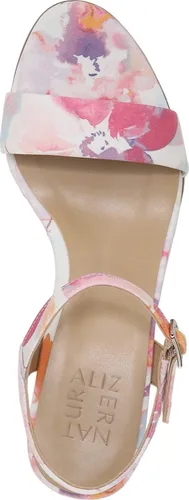 Vista 5 de Naturalizer Sandalias de tacón Bristol para mujer, Floral blanco y rosa.