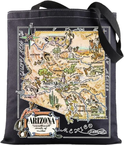 Vista 8 de BWWKTOP Arizona State Tote Bag Arizona Souvenirs Regalos Arizona Bolsa de comestibles reutilizable Arizona Regalos de viaje Arizona