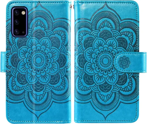 Vista 6 de Asuwish Funda de teléfono para Samsung Galaxy Note 20 Glaxay Note20 5G con protector de pantalla de vidrio templado y soporte para tarjeta de Azul