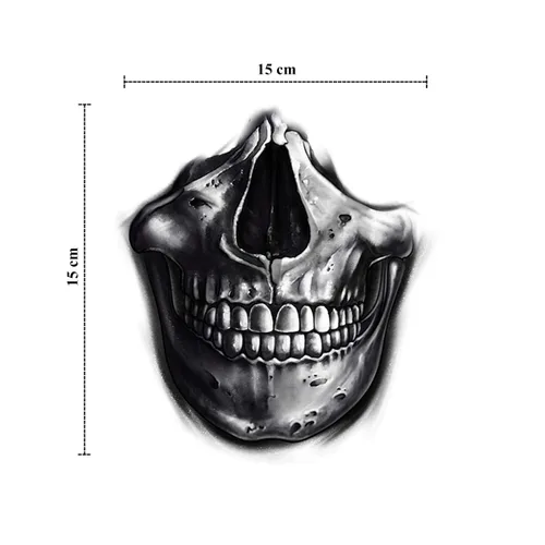 Vista 3 de 6 hojas de tatuajes temporales para hombres y mujeres, calavera, mariposa, cabeza de lobo, número de flecha, calcomanías de tatuaje para niños