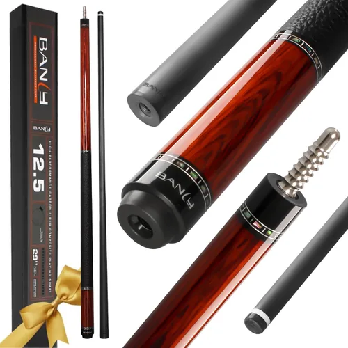 Vista 10 de Banly Carbon Fiber Pool Cue Stick 12.5mm Time Crystal Tip, Low Deflection Pool Cue Professional Billiard Cue Sticks with Gift Box