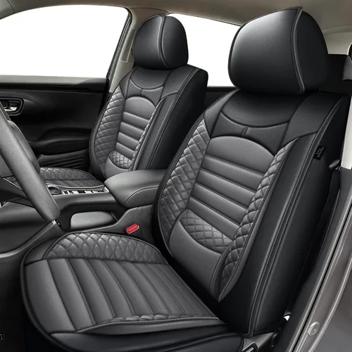 Vista 28 de 2 Fundas de Asiento Delantero Compatibles con Honda HRV Sport, LX, EX, EX-L, Touring 2016-2025 - Fundas de Asiento de Cuero Impermeables y #014 Beige
