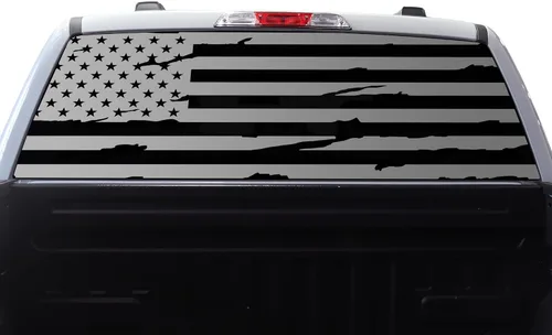 Vista 10 de BOGAR TECH DESIGNS Calcomanía de vinilo precortada para parabrisas trasero compatible con Ford F-150 F150 2015-2024, negro mate