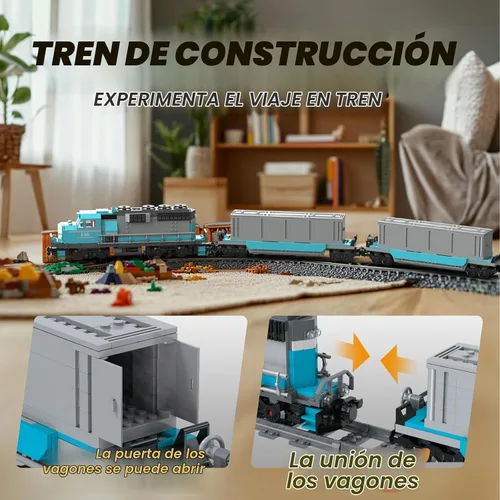 Vista 4 de Juego de construcción de tren urbano, juguetes de construcción de trenes