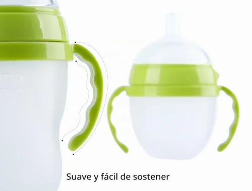 Vista 3 de Mango de biberón compatible para biberones Comotomo de 8 onzas y 5 onzas, 3 unidades, verde