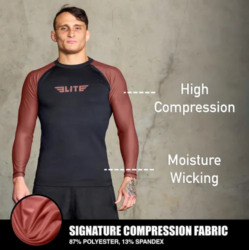 Vista 19 de Elite Sports MMA, BJJJ, No-Gi, protección de entrenamiento de manga corta