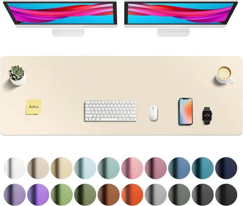 Vista 112 de Aothia - Protector de escritorio de cuero sintético grande, base antideslizante para mouse y superficie para escribir, impermeable, fácil de Agua