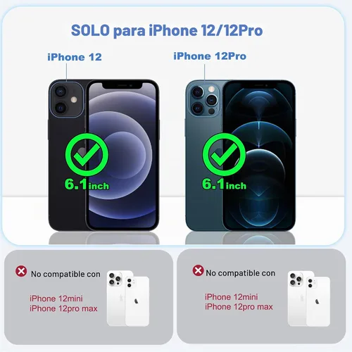 Vista 2 de Funda compatible con iPhone 12 y 12 Pro de 6.1 pulgadas con soporte de anillo magnético [protección militar contra caídas] [compatible con MagSafe]