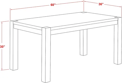 Vista 3 de East West Furniture CN6-07-T Celina - Mesa de comedor rectangular rústica de granja, 36 x 60 pulgadas, jacobea