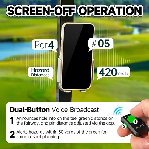 Vista 4 de Dprofy Buscador de rango GPS de golf, salida de voz con lectura de distancia manos libres, funciona con la aplicación Dprofy APP, más de 40,000