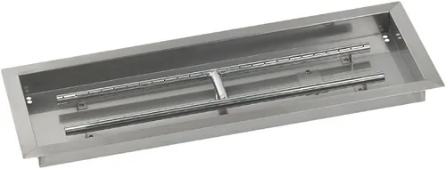 Vista 6 de American Fireglass Sartén y quemador rectangular de acero inoxidable para hoguera, duradero, fácil de instalar y quitar, incluso quemar
