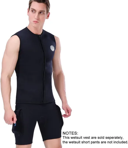 Vista 2 de Chaleco de neopreno para hombre, 0.118 in, sin mangas, para surf, canoa, buceo, buceo