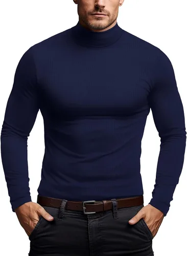 Vista 2 de Camisas de manga larga con cuello alto falso para hombre