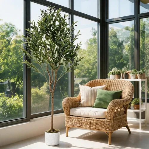 Vista 40 de GarveeHome Árbol de buganvilla artificial de 5 pies, planta de buganvilla de seda sintética con maceta, decoración interior y exterior, planta
