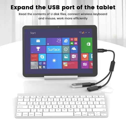 Vista 5 de MOGOOD Divisor USB C a USB, adaptador OTG tipo C a USB 2.0 dual, transferencia de datos de 480 Mbps, compatible con MacBook Pro, iPad Air, Surface