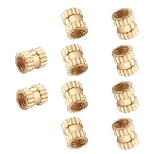 Vista 20 de Tuercas moleteadas de rosca hembra M2x3mm OD Tuercas de inserción roscadas de latón Tuercas de incrustación hidráulicas soldadas juntas Kit surtido