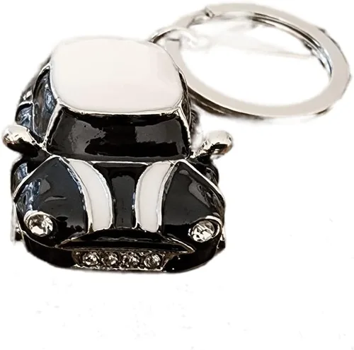 Vista 3 de Llavero de coche estilo Mini, regalo con detalles de diamantes de imitación, novedad