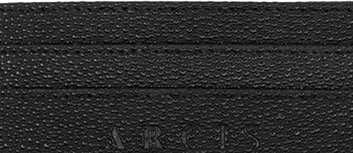 Vista 5 de Cartera minimalista para hombre con 5 ranuras para tarjetas piel auténtica negro y azul marino pequeño y delgado soporte para tarjetas de crédito