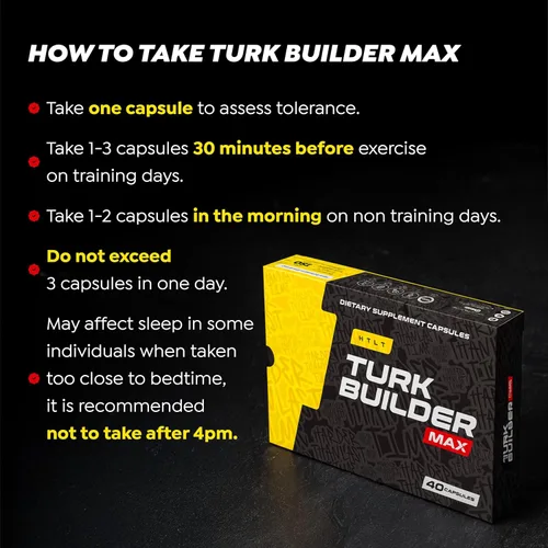 Vista 3 de HTLT Turk Builder MAX, suplemento dietético con turkesterona, 40 cápsulas, paquete de ampolla