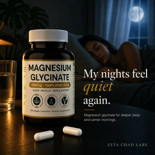 Vista 2 de Glicinato de magnesio – 500 mg, 120 cápsulas, suministro para 4 meses, apoya el alivio del estrés, sueño, salud cardíaca, nervios, músculos