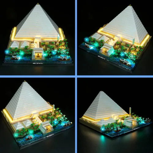 Vista 4 de VONADO Kit de luces LED compatible con Lego 21058 Great Pyramid of Giza (sin modelo), kit de iluminación para edificios compatible